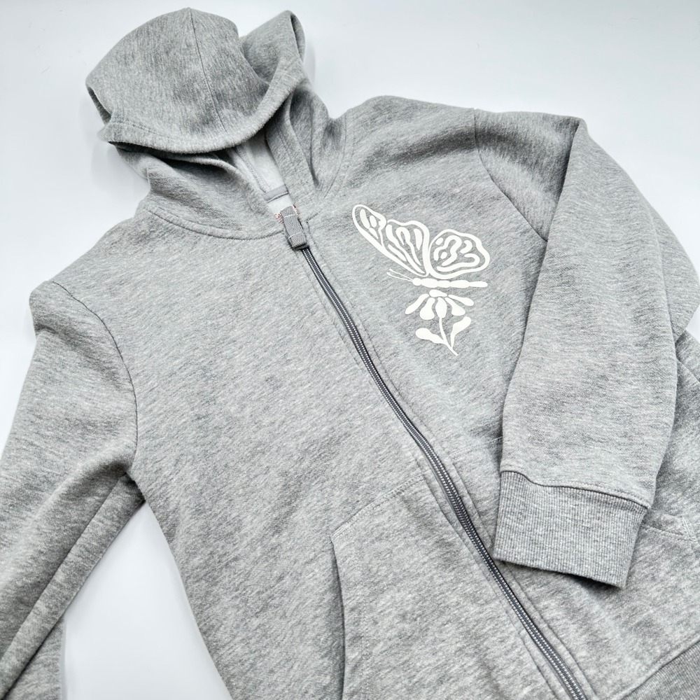 Cat & Jack Zip Hoodie Kids L 10/12 Gray Cozy Fall Sweatshirt